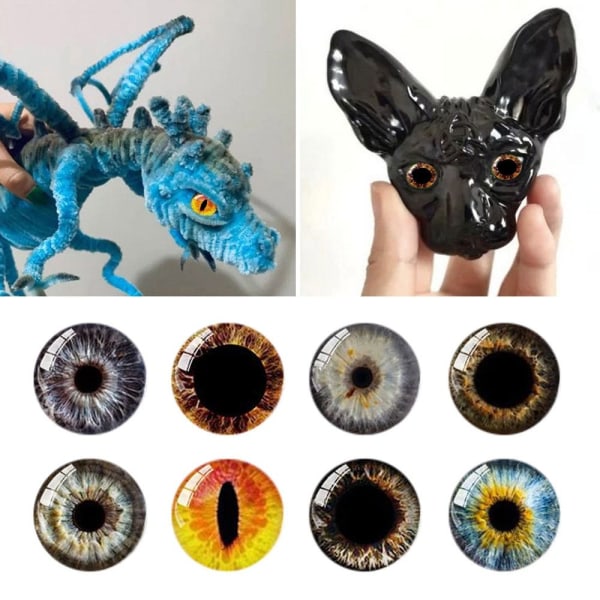 20 stk/10 par Øyne Håndverk Øyne Puppet Crystal Eyes FARGE color random16mm