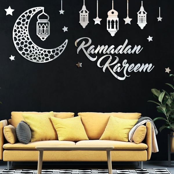 Wall Sticker Mirror Stickers Eid Mubarak Ramadan Decors GULD 3 3 gold 3
