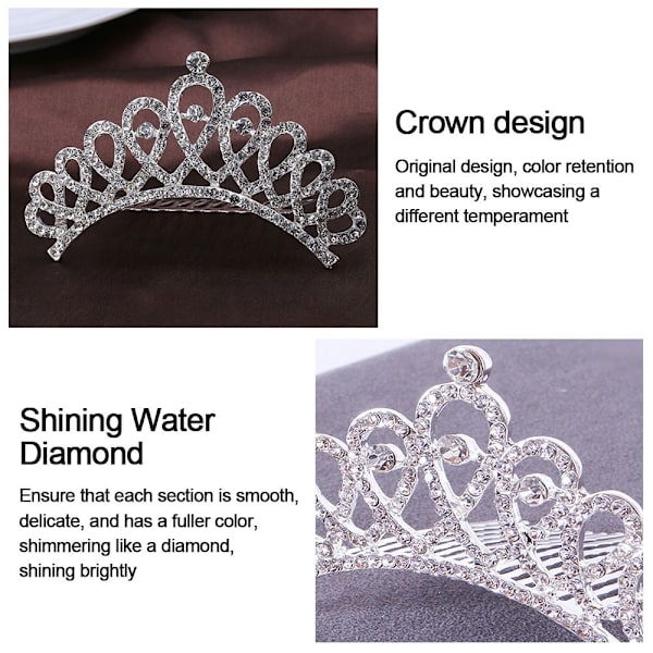 Princess Crystal Tiaras Crowns Hair Comb 6 6 6