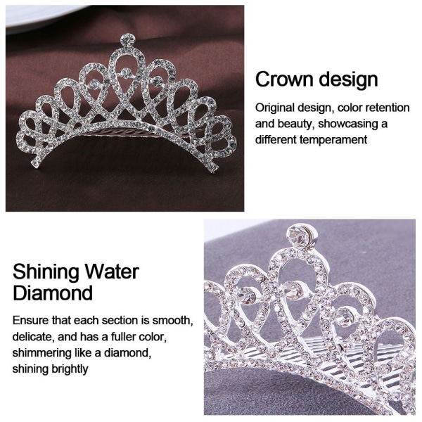 Princess Crystal Tiaras Crowns Hair Comb 8 8 8