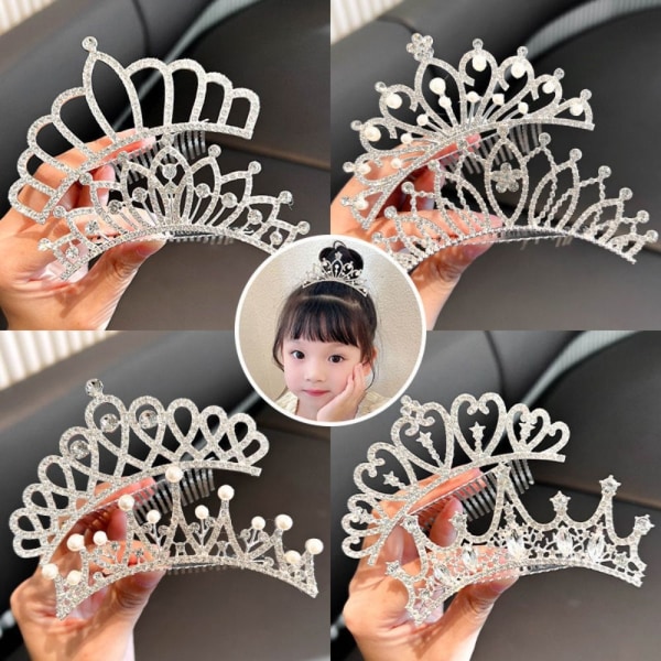 Princess Crystal Tiaras Crowns Hair Comb 3 3 3