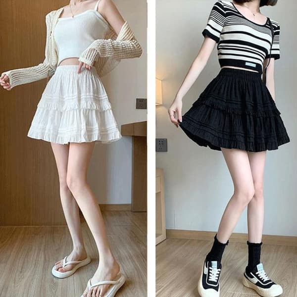 Ballet Kage Nederdel Lagdelt Nederdel SORT S Black S
