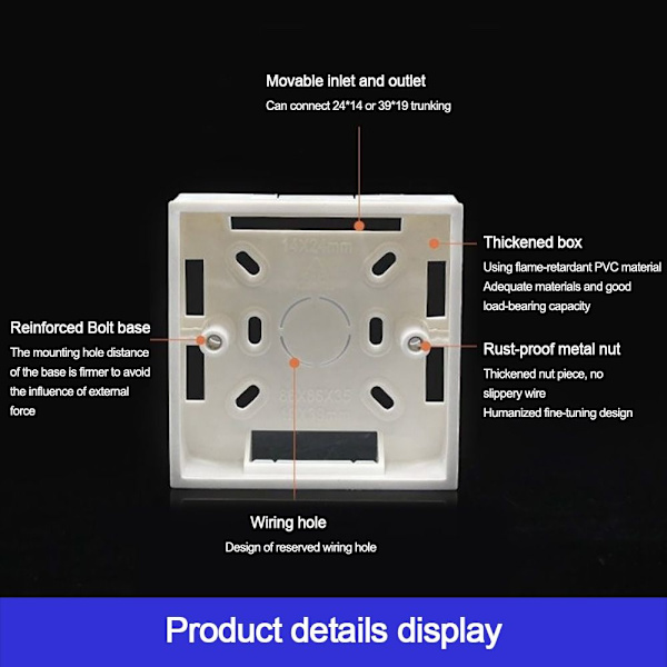 86 Typ Switch Socket Box Extern Monteringsbox 2 GANG 2 GANG 2 Gang