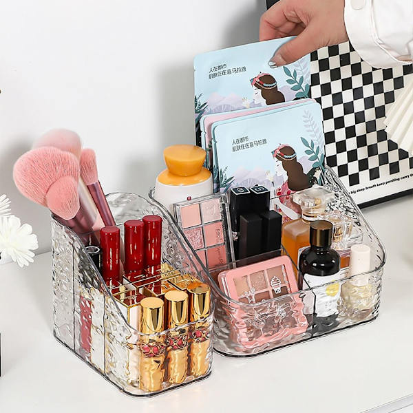 1 Stk Kosmetik Opbevaringsboks Desktop Opbevaringskasse Rack 3 GRIDS 3 3 Grids