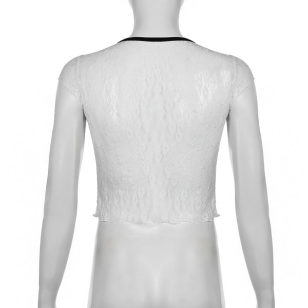 Naisten Crop Topit Pitsi Camisole-liivi WHITE S White S