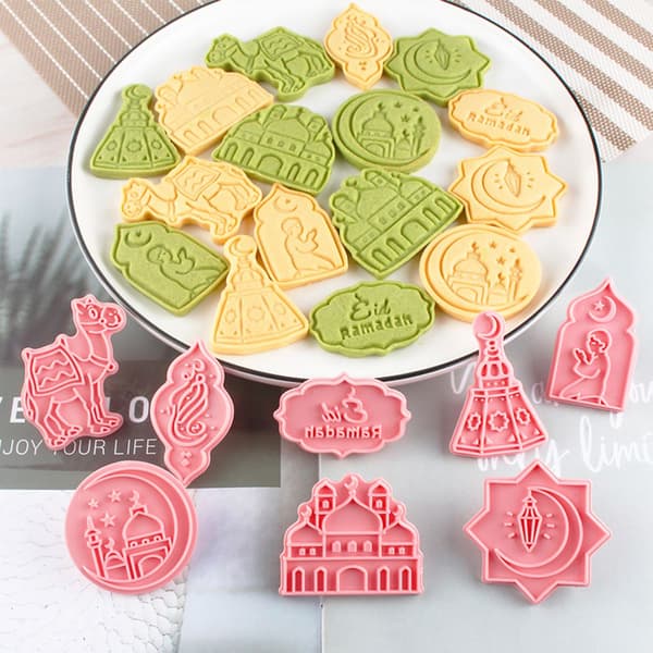 8 stk/sett Eid Mubarak Kakeformer for Baking