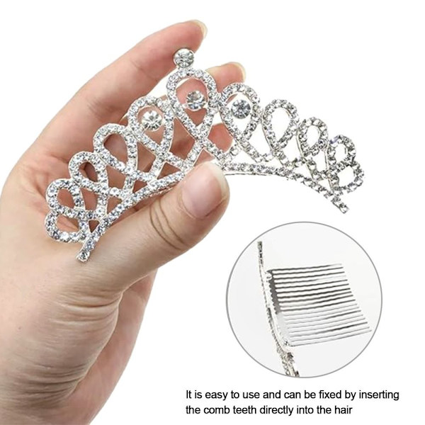 Princess Crystal Tiaras Crowns -hiuskampa 2 2 2