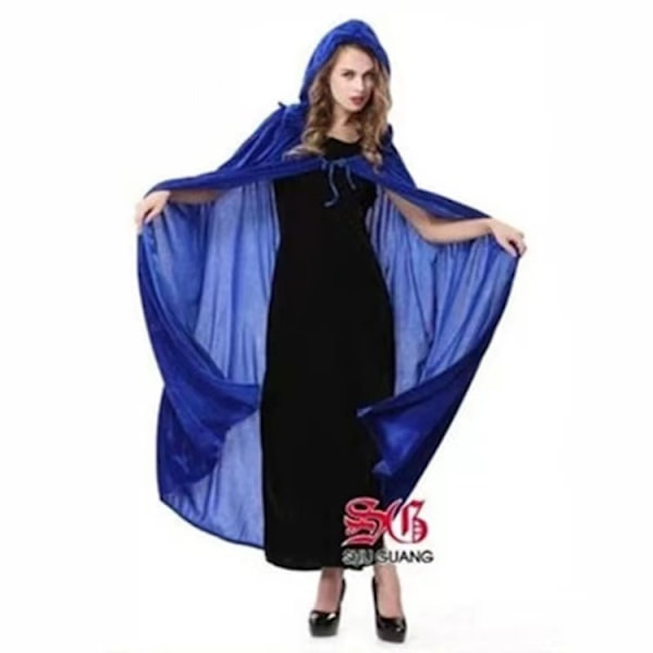 Halloween Kappa Svart Vuxen Kappa Vampyr Kostym 170cm blue