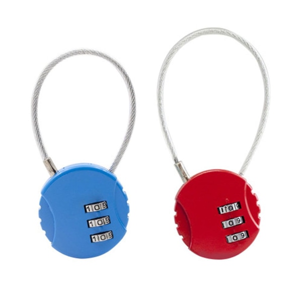 3-siffrigt lösenord Hänglåskombinationslås BLÅ&RÖD Blue&red