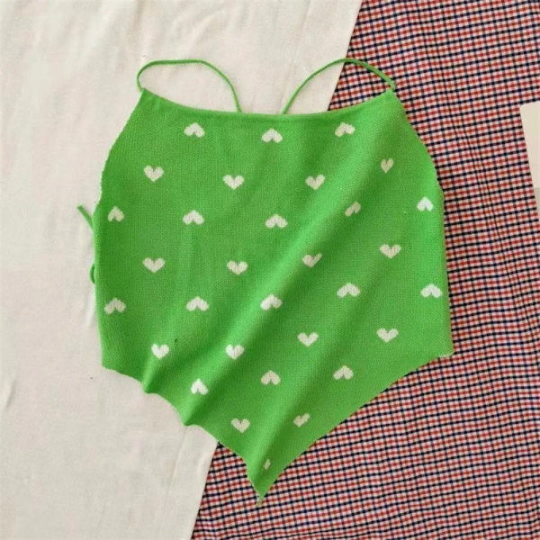 Love Neck Strap Sling Tank Top VIHREÄ Green