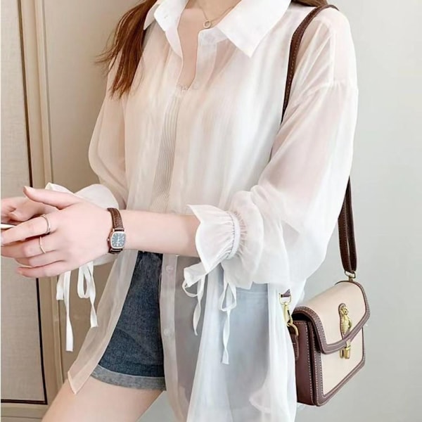 Dame Bluse Chiffon Bluse PINK M Pink M