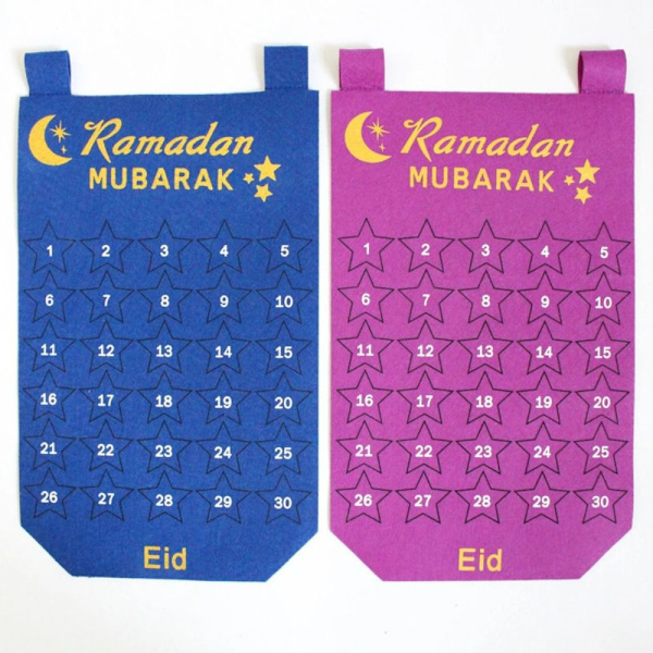 Nedtællingskalendere Nedtælling til Eid Skilt Eid Mubarak BLÅ 2