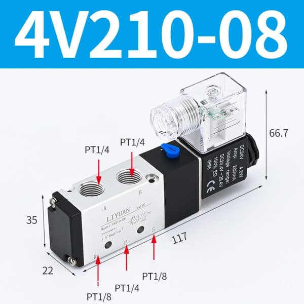 Magnetventil 4V210-08 Pneumatisk Luftkontroll
