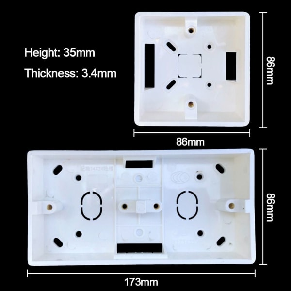 86 Typ Switch Socket Box Extern Monteringsbox 2 GANG 2 GANG 2 Gang