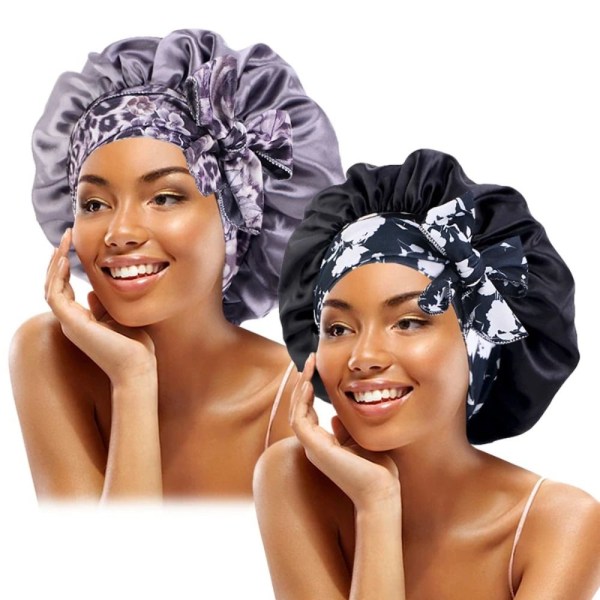 Stretch Satin Bonnet Long Tail Bonnet GRAY grey