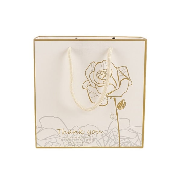 Rose Flower Gavepose Papirpose HVID L L White L-L