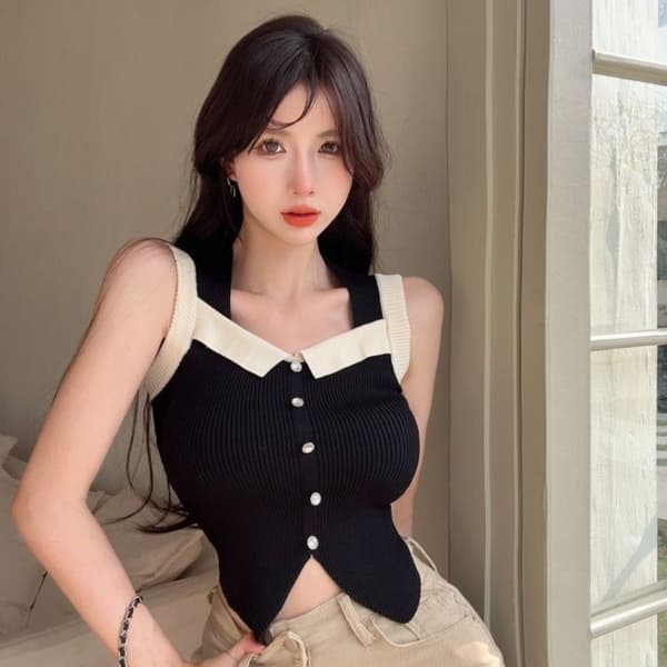 Ranskalainen Xiaoxiangfeng Sling Toppi MUSTA Black
