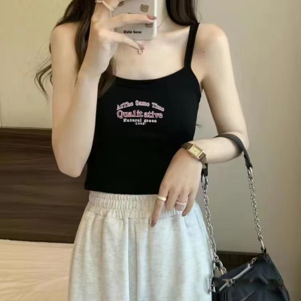 Tank Top Crop Tops SORT Black