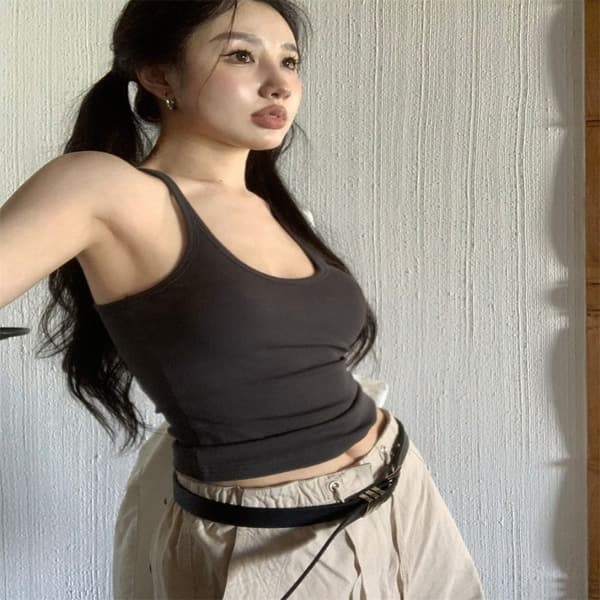 Crop Top -toppi, seksikäs, musta black