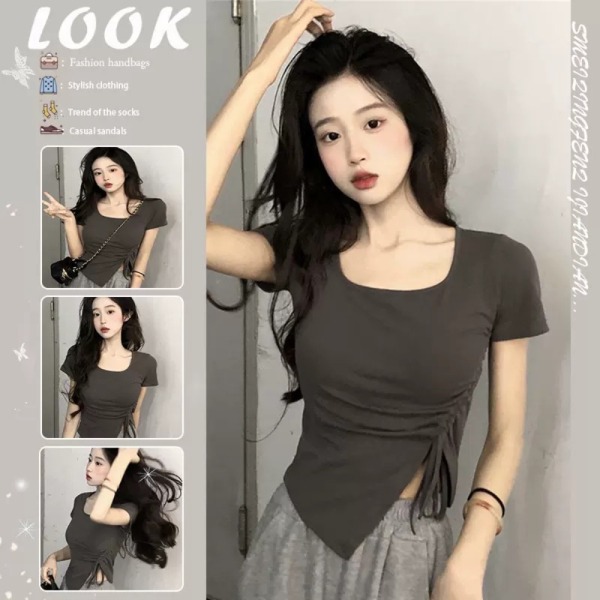 Højtaljet snøre Design Top Irregular Bluse XL XL