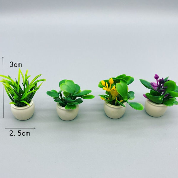 Dukkehus Miniature Plant Plastic Simulation Vase 3 3 3