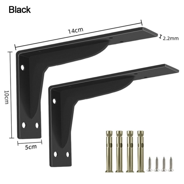 Penkkipöydän hyllyteline Seinään kiinnitettävä tuki MUSTA 6TUUMA black 6inch