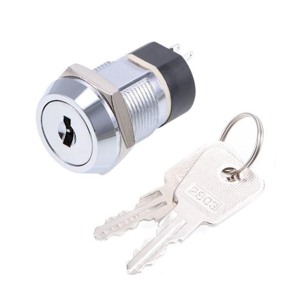 Tryckknappsbrytare Elektriskt nyckellås 19mm