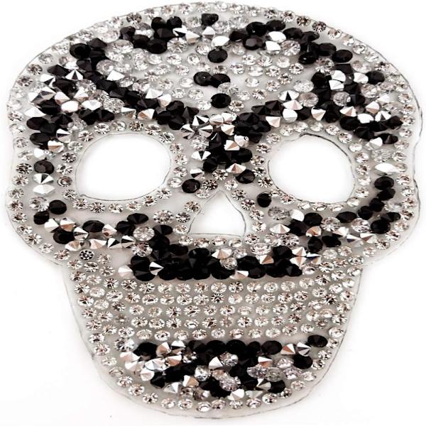 5 STK Skull Rhinestone Strykelapper Glitter Sy på lapper