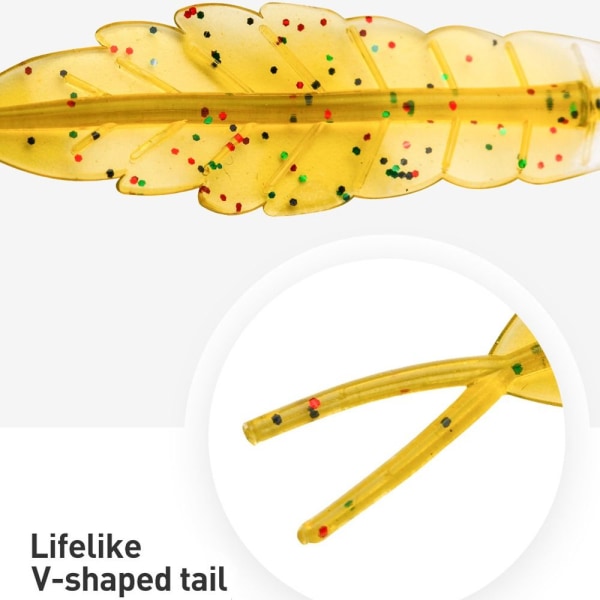 Mjuka fiskedrag 3-ledade mjuka drag 10PCSA-5CM 1,27G A-5CM 10pcsA-5cm 1.27g