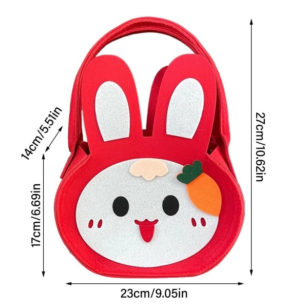 Filtveske Cartoon Rabbit Tote ORANSJE orange