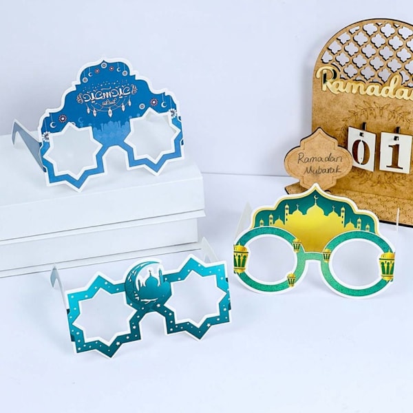 12 stk Papirbriller EID Mubarak Ramadan solbriller