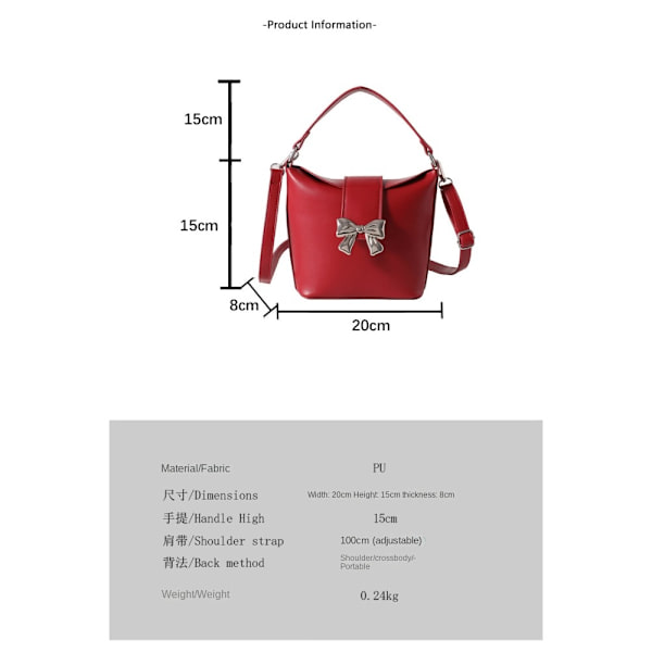 Bow Hand Bag Bucket Bag PUNAINEN Red