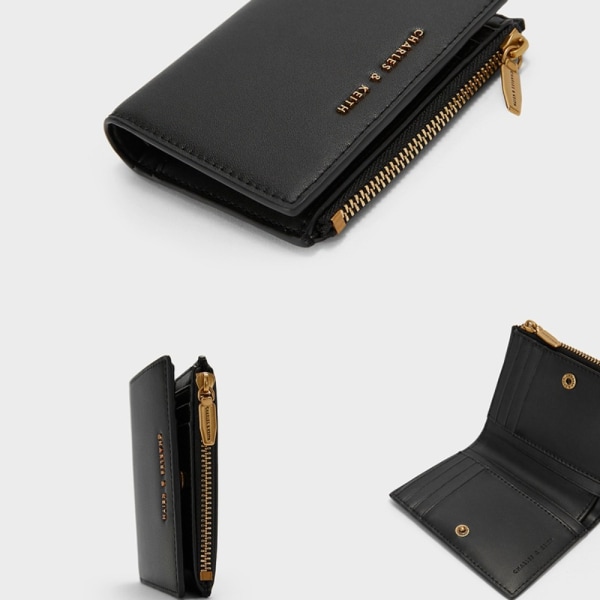 Kort lommebok for kvinner Vertikal myntveske SVART black