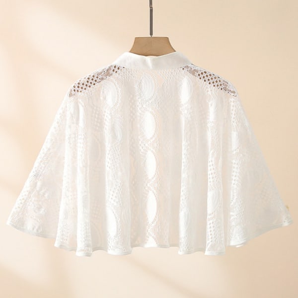 Rose Jacquard Polyester Sjal Solbeskyttelsesskjerf HVIT White