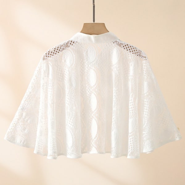 Rose Jacquard polyesterihuivit aurinkosuojahuivi VALKOINEN White