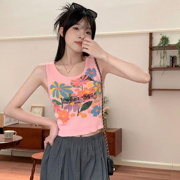 Crop Tops Vest T-Shirts APRIKOS Apricot