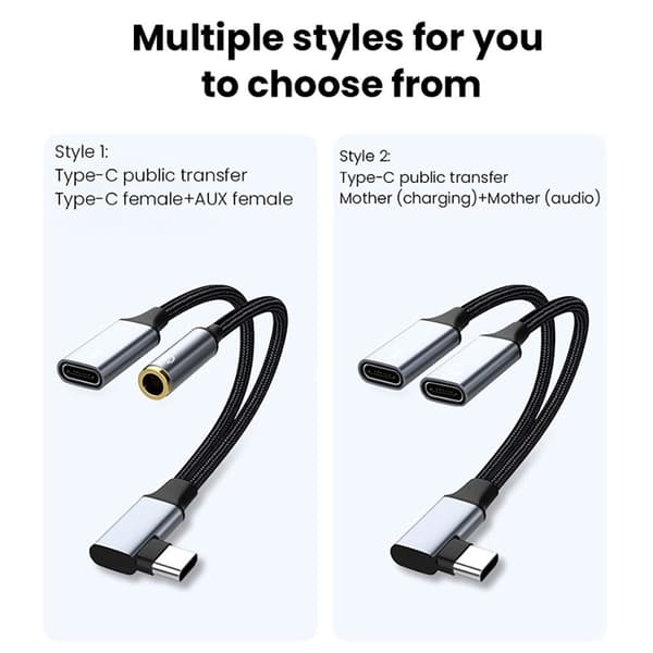 USB Typ C Ljudkonverterare OTG Adapter TYPEC TILL DUBBEL TYPEC TypeC to Dual TypeC