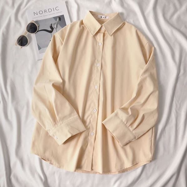 Hvit løs skjorte damebluse HVIT M White M