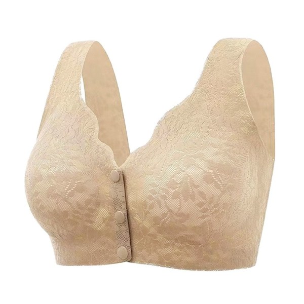 Kvinnor Front Button BH Gravidunderkläder BEIGE XL beige XL