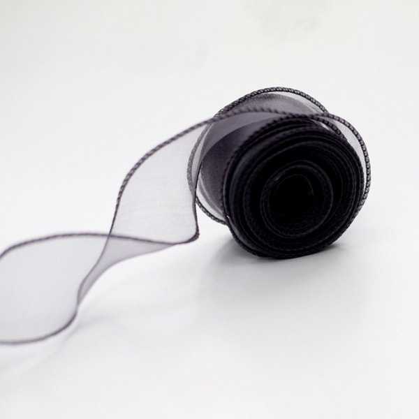 Rulle med satinband Tyllband SVART black