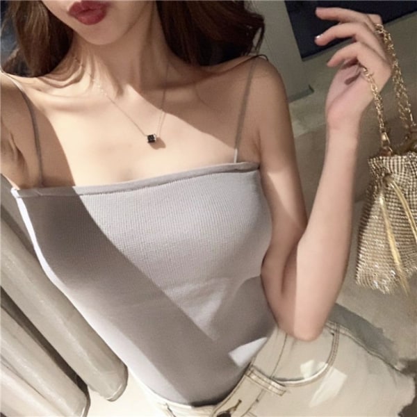 Sexig Sling ärmlös linne KHAKI Khaki