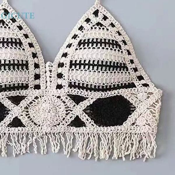 Broderi Stickad Topp Linne APRIKOS apricot