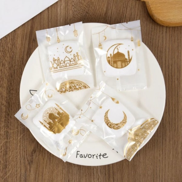 100 Stk Eid Mubarak Gaveposer Mini Nougat Pouch 7X10CM 7x10cm