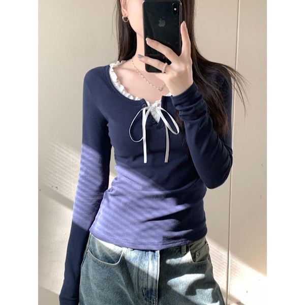 Linne Crop Top NAVY M Navy M