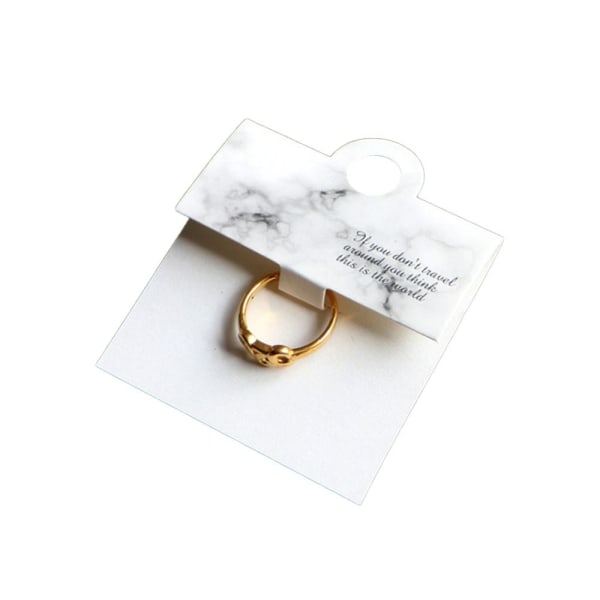 50 STK Smykkevisningskort Ringer Emballasjebrettkort HVIT 2 white 2-2