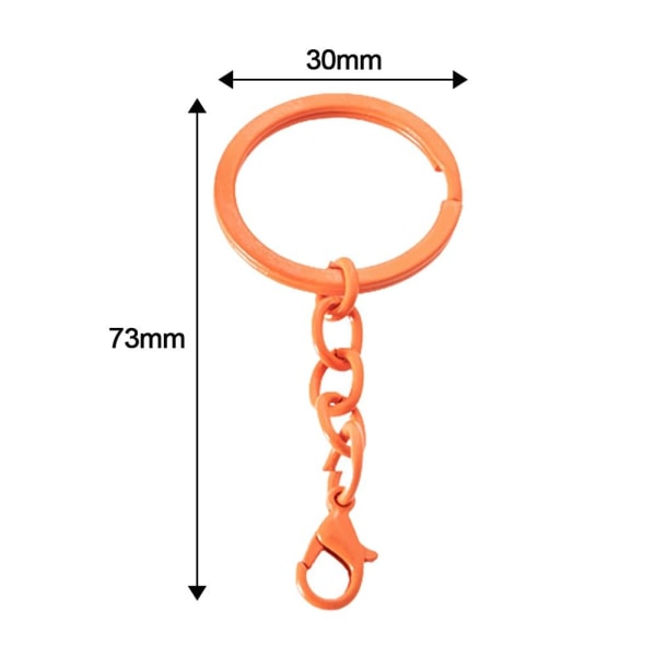 10 st/ set Metallnyckelring Färgglada delade ringar ORANGE orange