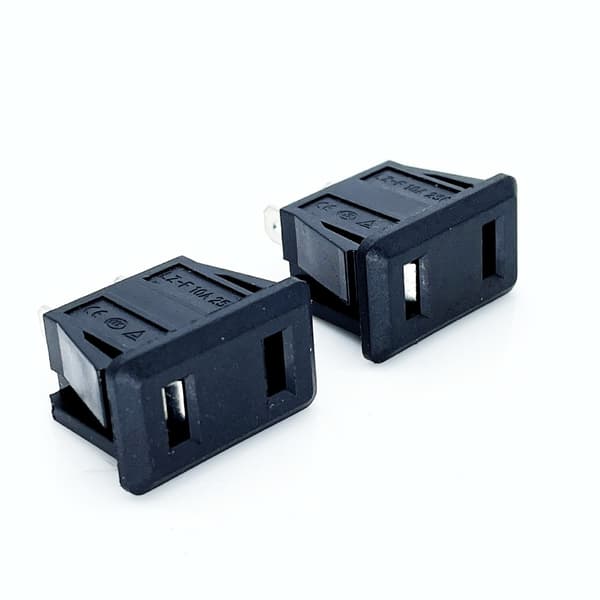6 stk. strømstik 2 ben panelmonteret stikadapter IEC-modul