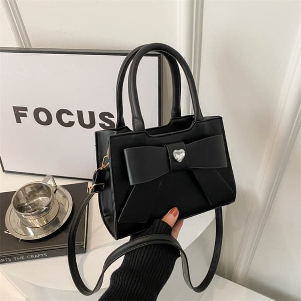 Sløjfe Skuldertaske Messenger Taske SORT Black