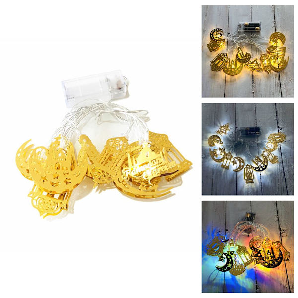 1.65m 10LED Eid Mubarak LED-lysstreng Ramadan-dekorasjon