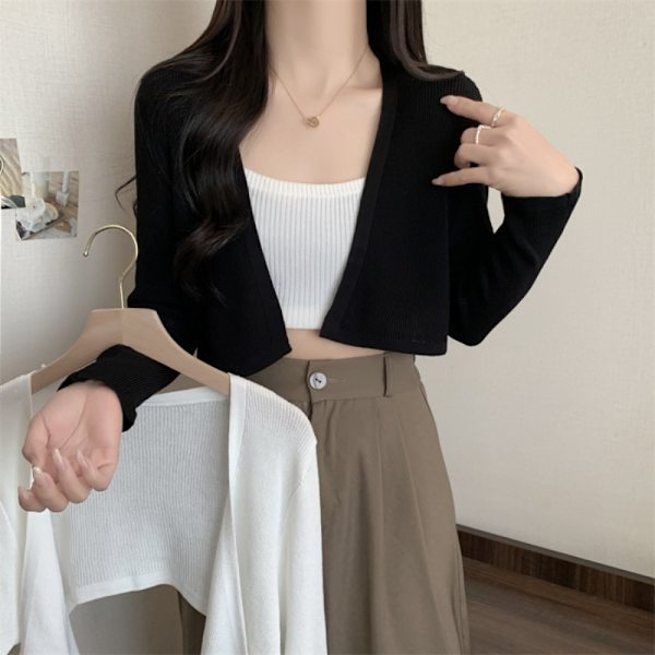 Strikkede cardigan strikoverdele SORT Black